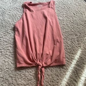 pink tie tank top